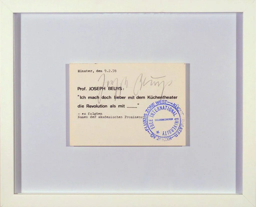 Joseph Beuys signierte Postkarte, 