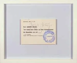 Joseph Beuys signierte Postkarte, 