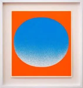 Rupprecht Geiger: „blauer Kreis auf leuchtrot-orange“
