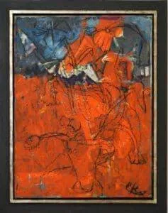 Wilhelm von Hillern-Flinsch: „Ohne Titel (Übermalung der Arbeit „Bobbahn Garmisch“ von 1963)