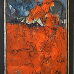 Wilhelm von Hillern-Flinsch: „Ohne Titel (Übermalung der Arbeit „Bobbahn Garmisch“ von 1963)